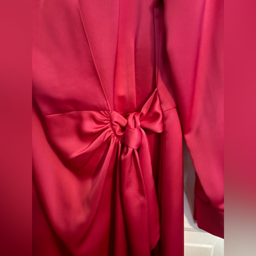 ‼️SOLD DOING LIVE 04/07/26‼️Worthington Fuchsia Button-Front Wrap Dress Large - Picture 3 of 10